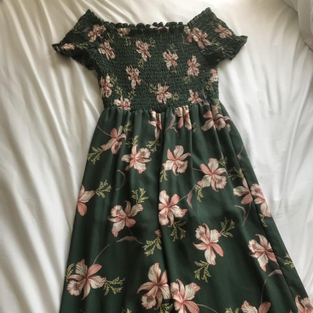 green floral jumpsuit, large, sienna sky